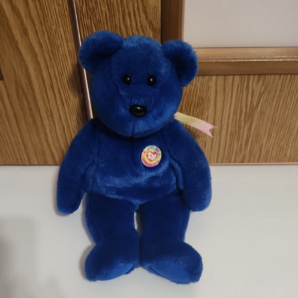 Ty Beanie Buddy Official Club Blue Stuffed Bear - Picture 1 of 5